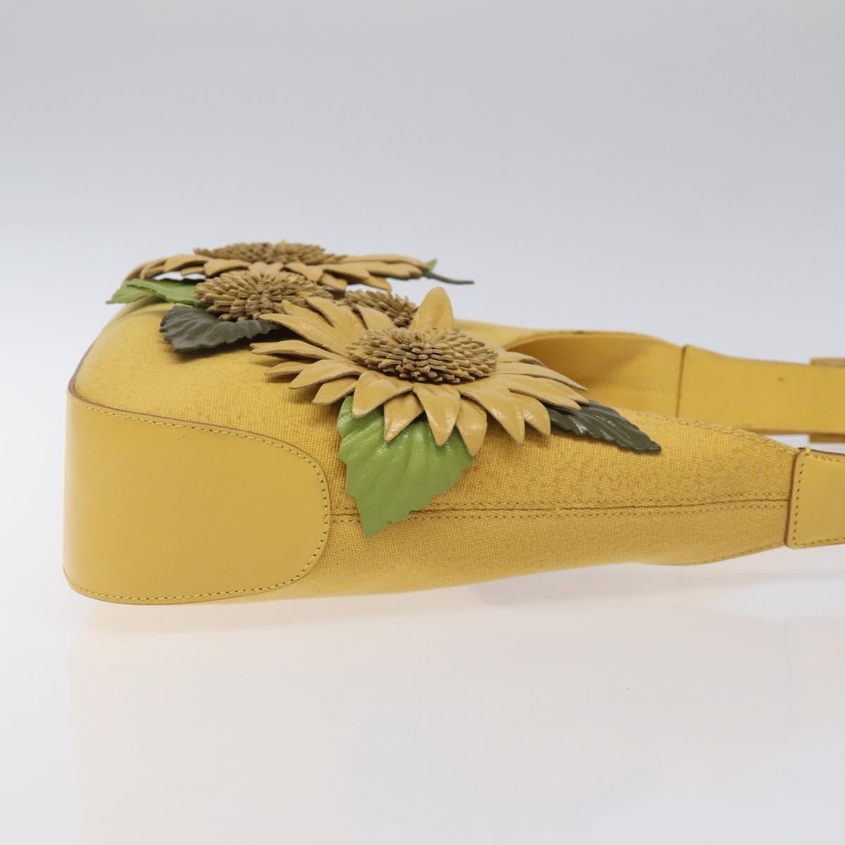 Salvatore Ferragamo Shoulder Bag Canvas Yellow