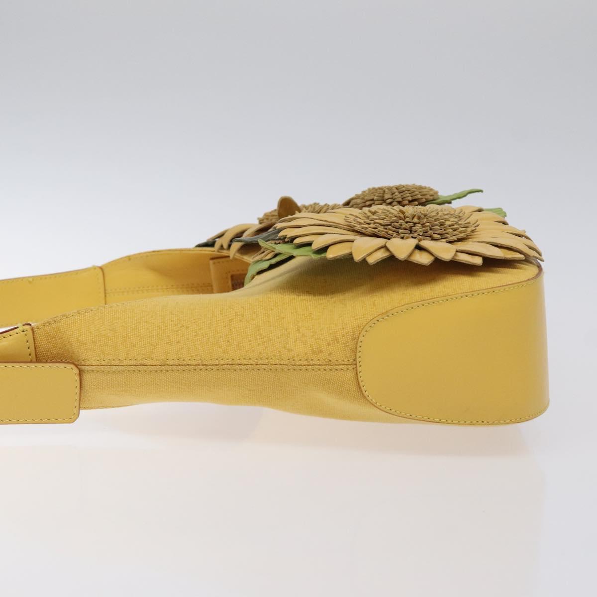 Salvatore Ferragamo Shoulder Bag Canvas Yellow