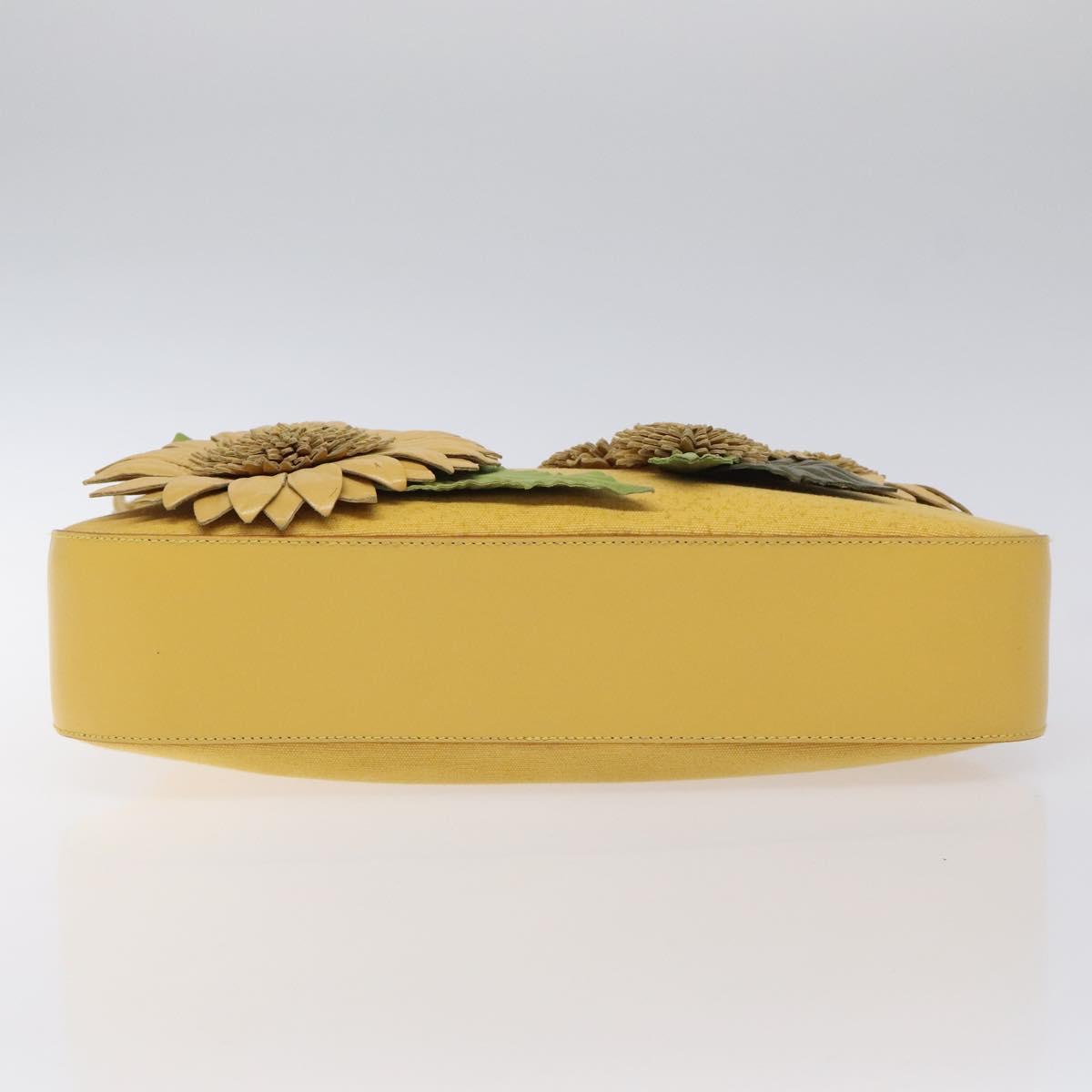 Salvatore Ferragamo Shoulder Bag Canvas Yellow
