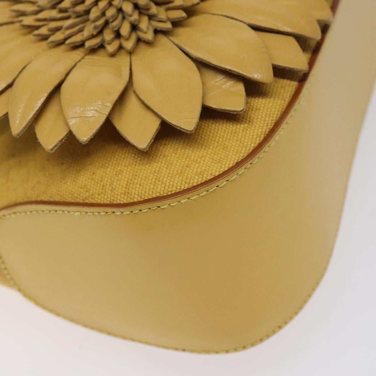 Salvatore Ferragamo Shoulder Bag Canvas Yellow