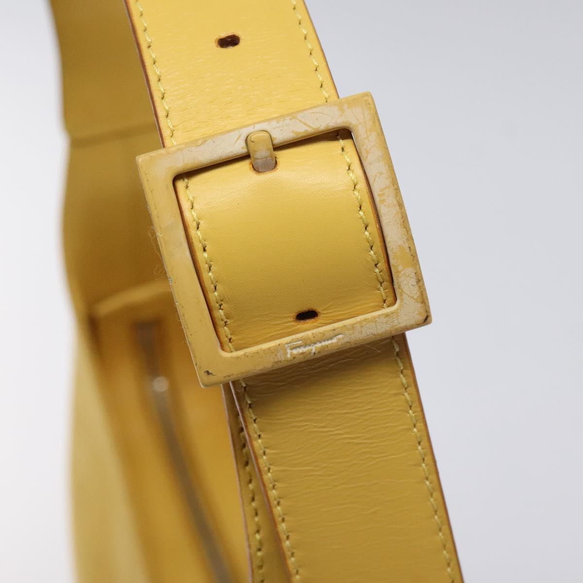 Salvatore Ferragamo Shoulder Bag Canvas Yellow