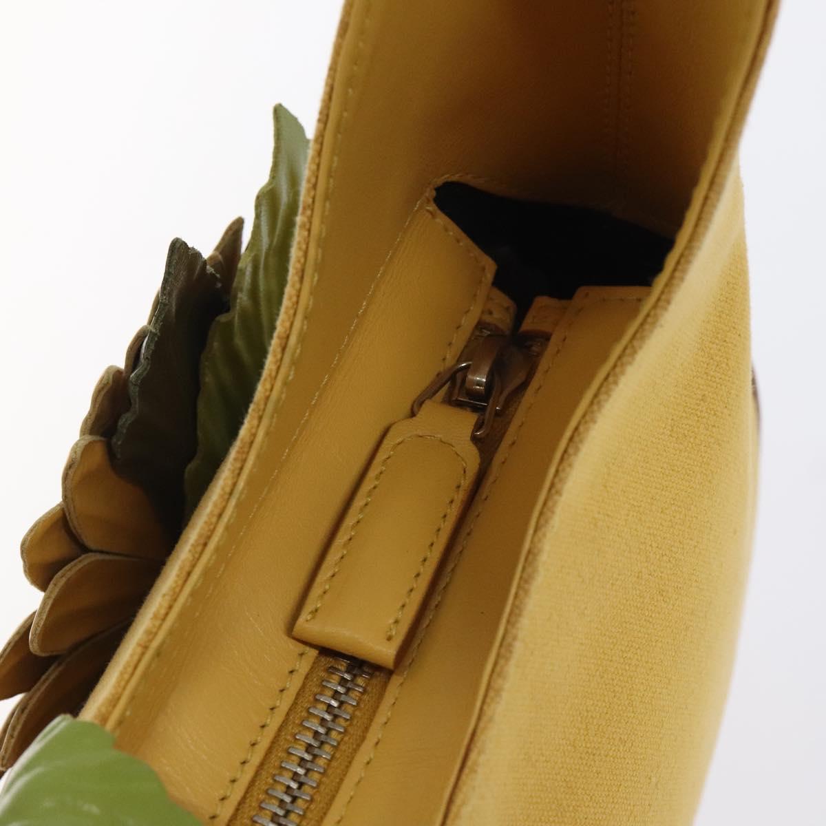 Salvatore Ferragamo Shoulder Bag Canvas Yellow