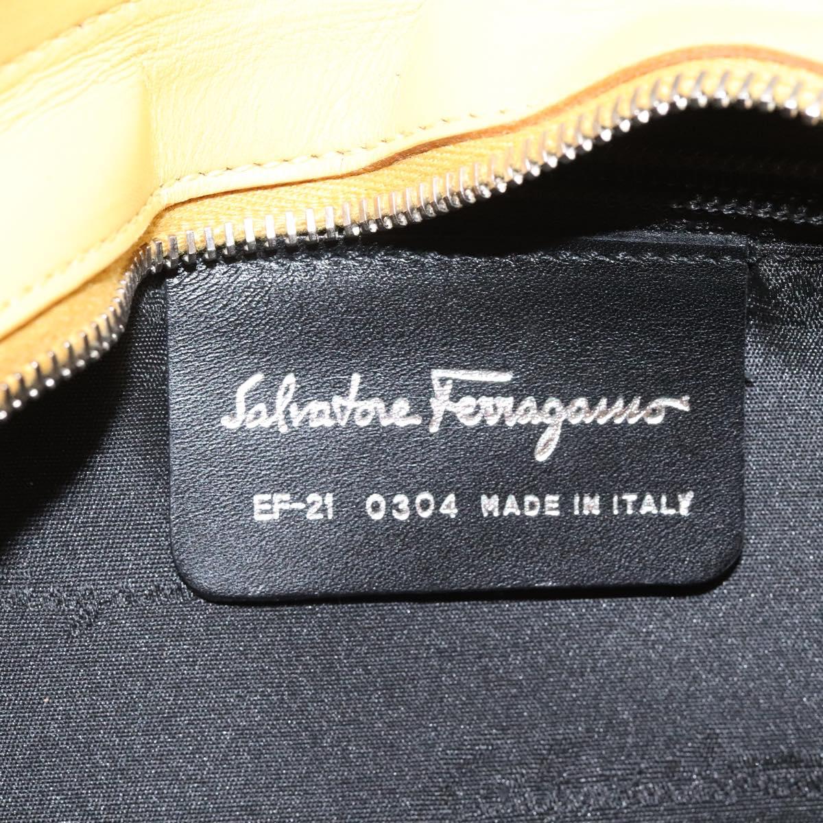 Salvatore Ferragamo Shoulder Bag Canvas Yellow