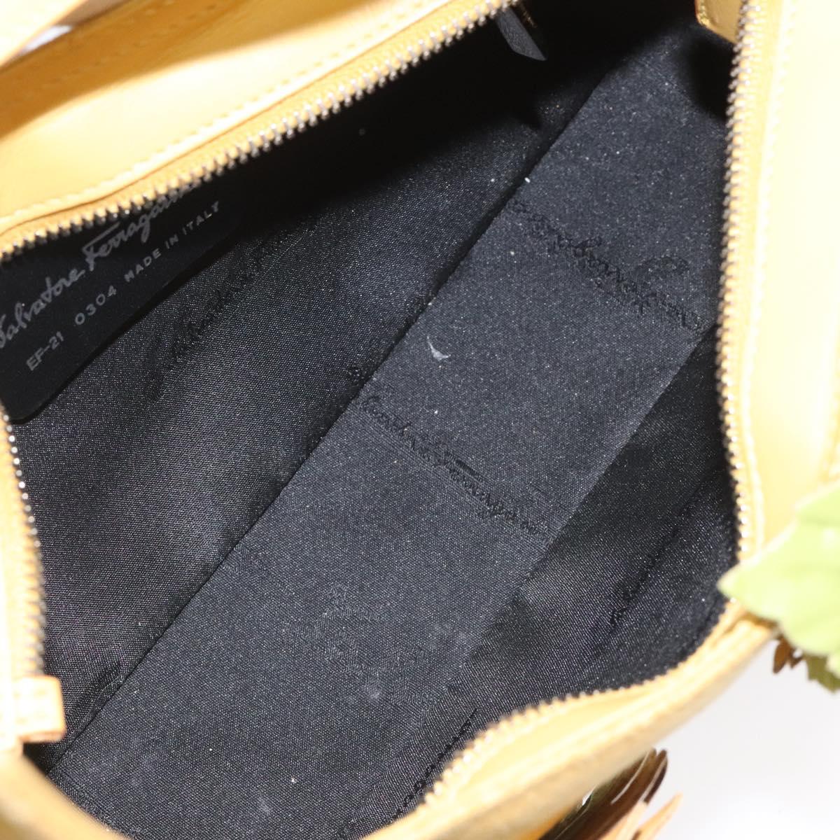 Salvatore Ferragamo Shoulder Bag Canvas Yellow