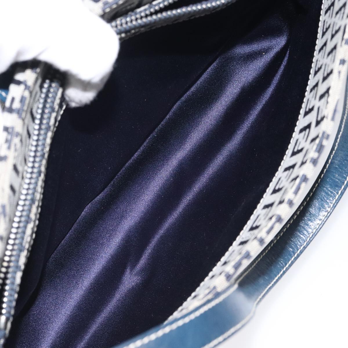 Fendi Zucchino Canvas Shoulder Bag Navy