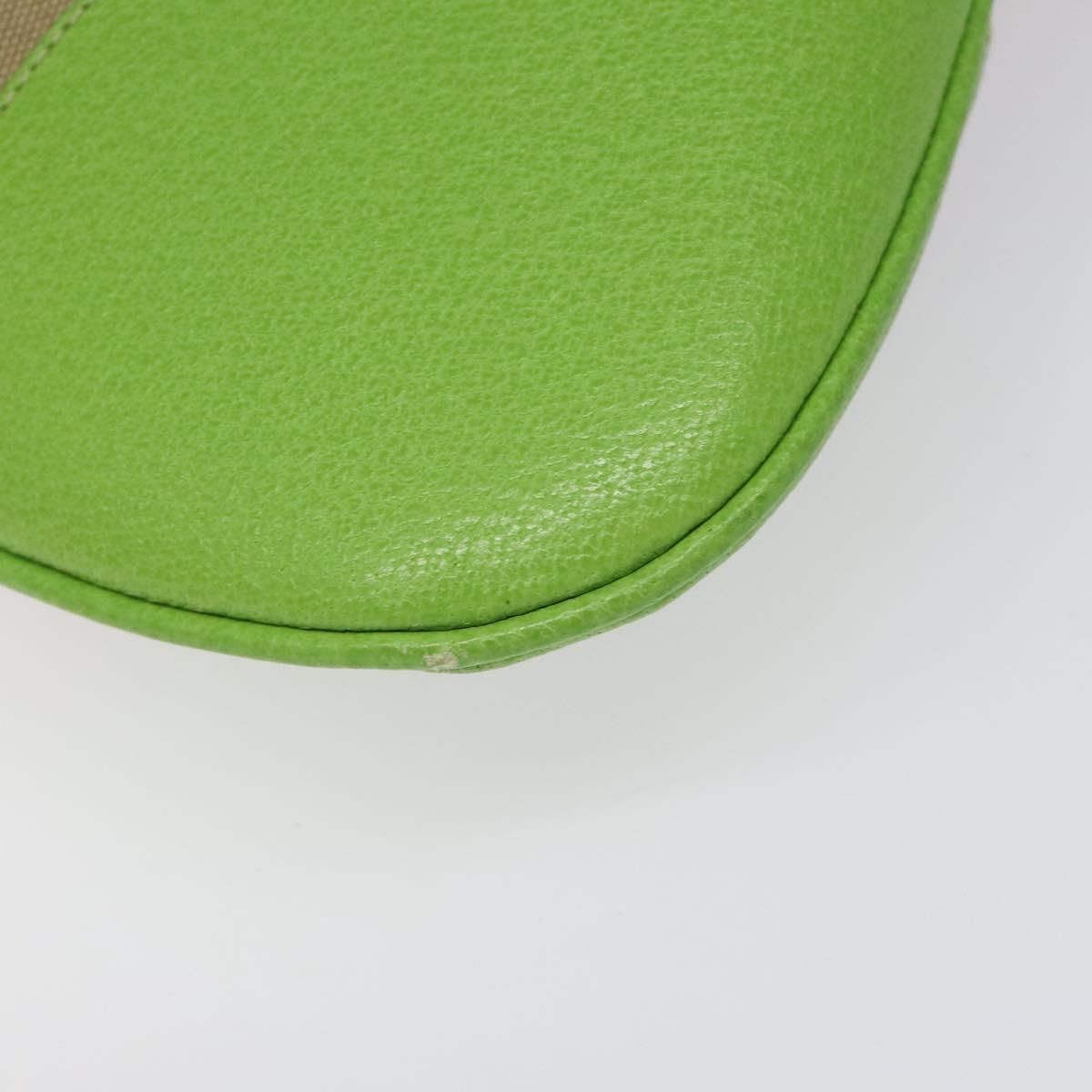 Prada Shoulder Bag Canvas Beige Green
