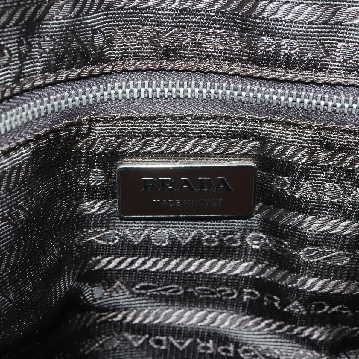Prada Shoulder Bag Canvas Beige Green