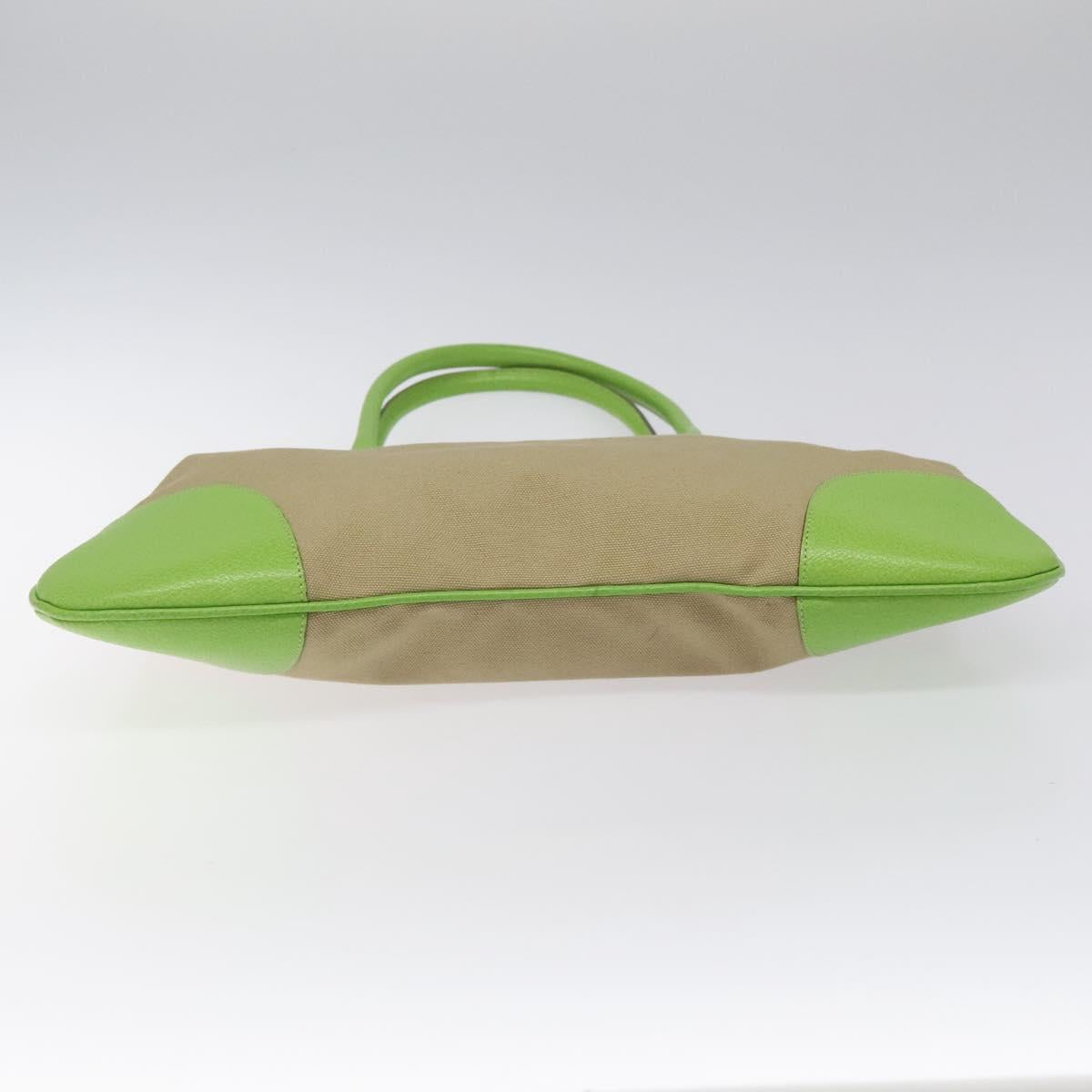 Prada Shoulder Bag Canvas Beige Green