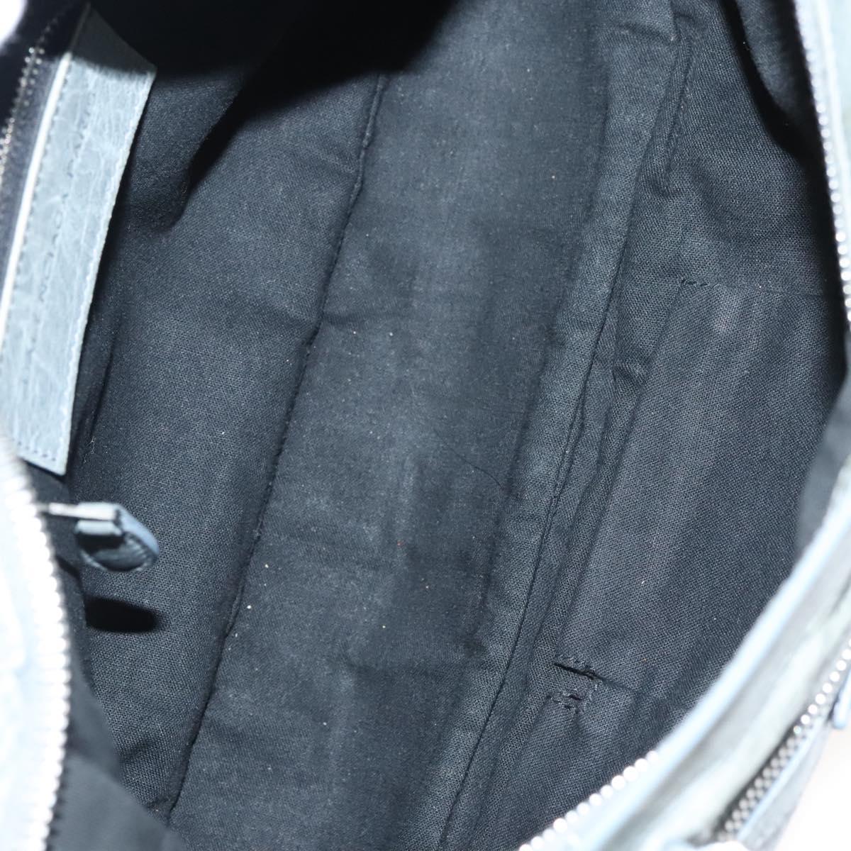 Balenciaga Giant City Hand Bag Leather Light Blue Silver