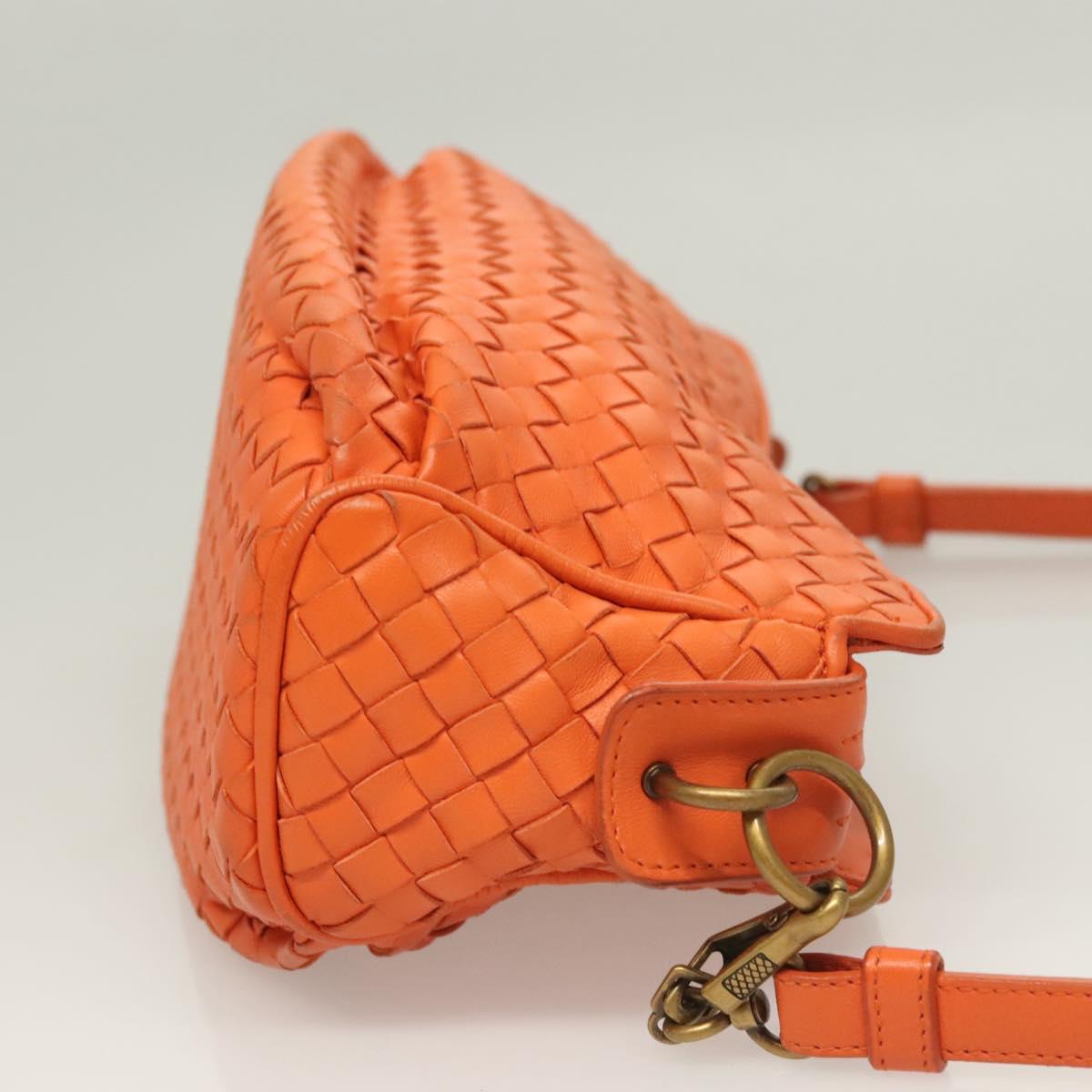 Bottega Veneta Intrecciato Shoulder Bag Leather Orange