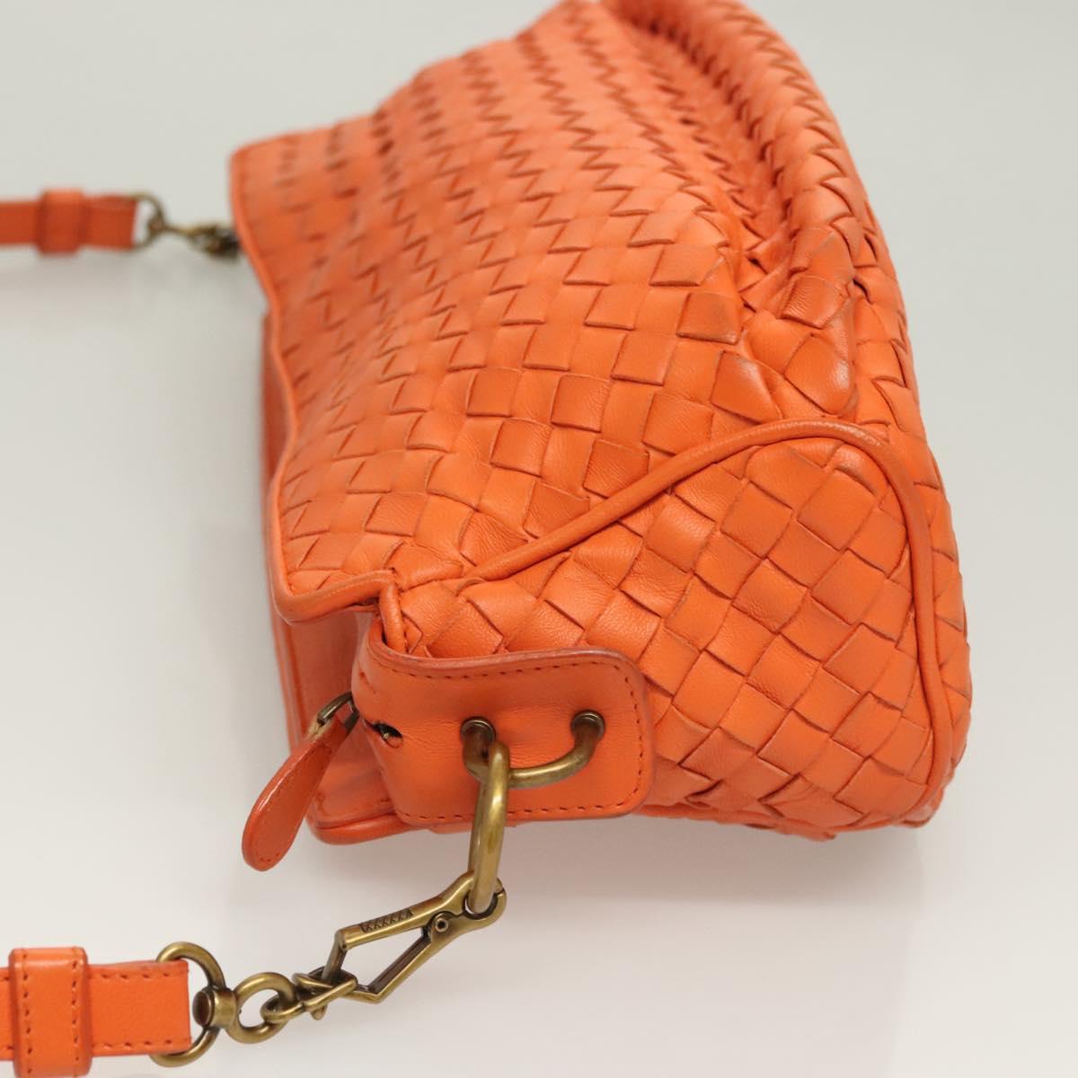 Bottega Veneta Intrecciato Shoulder Bag Leather Orange