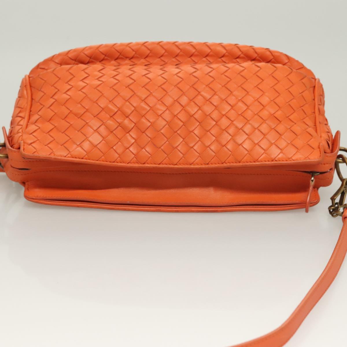Bottega Veneta Intrecciato Shoulder Bag Leather Orange