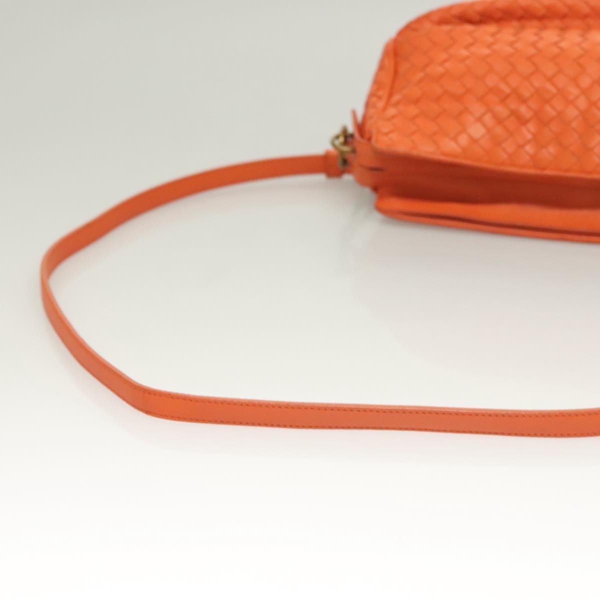Bottega Veneta Intrecciato Shoulder Bag Leather Orange