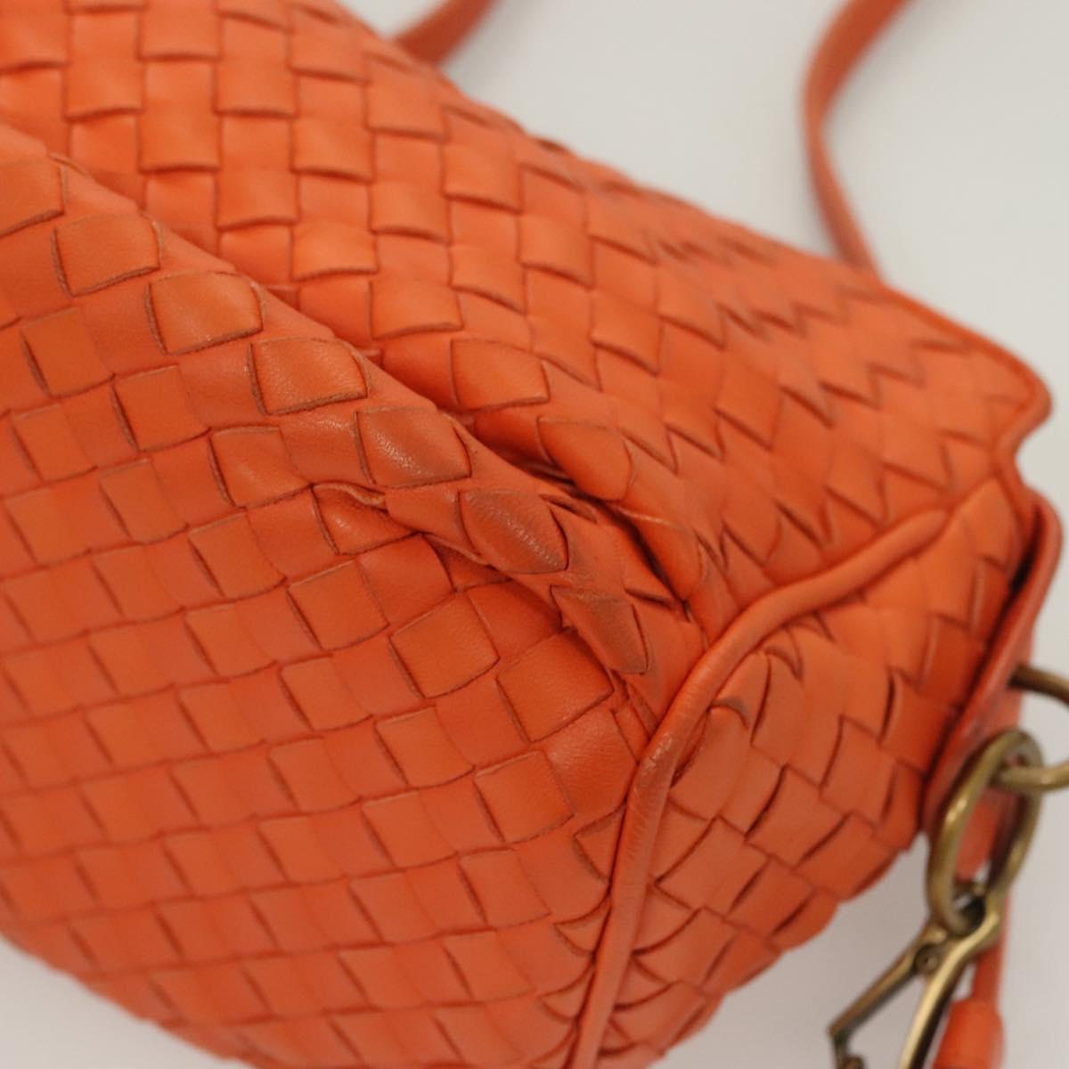 Bottega Veneta Intrecciato Shoulder Bag Leather Orange