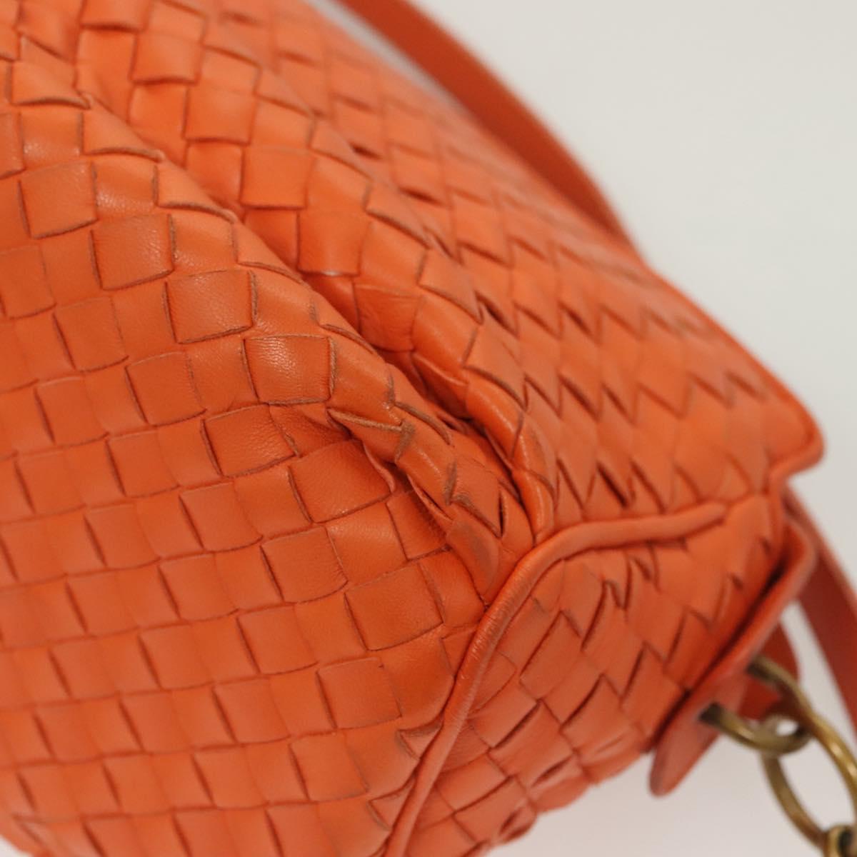 Bottega Veneta Intrecciato Shoulder Bag Leather Orange