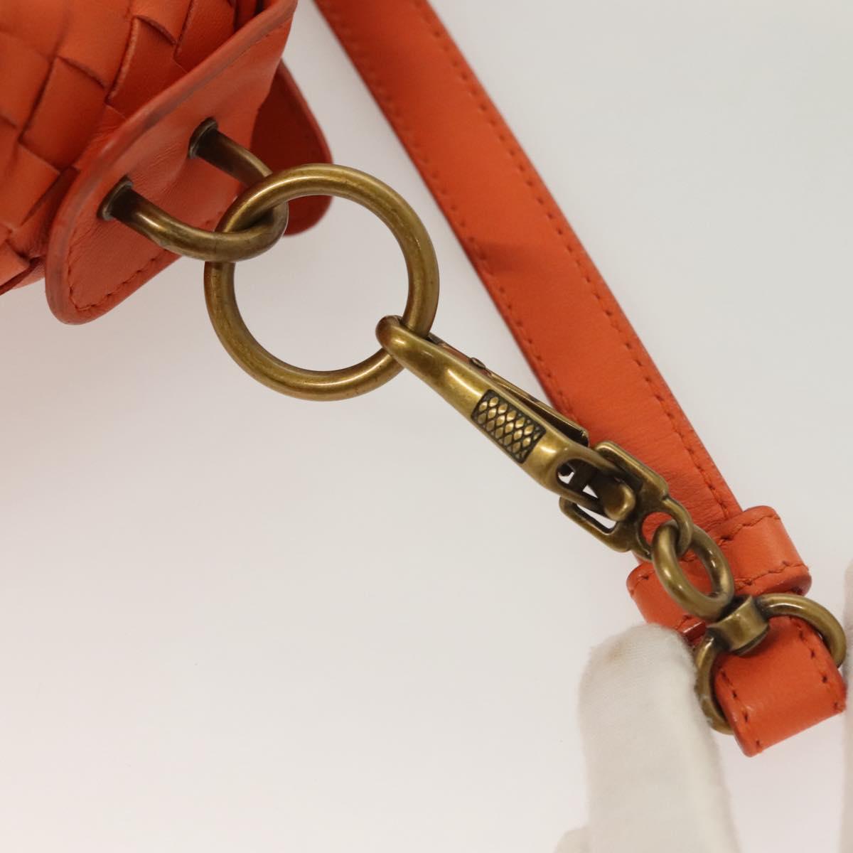 Bottega Veneta Intrecciato Shoulder Bag Leather Orange