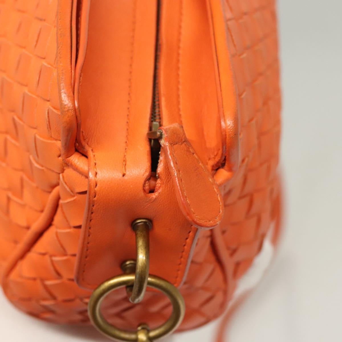 Bottega Veneta Intrecciato Shoulder Bag Leather Orange