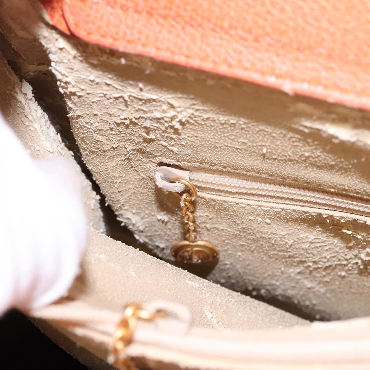GUCCI Bamboo Hand Bag Suede Orange