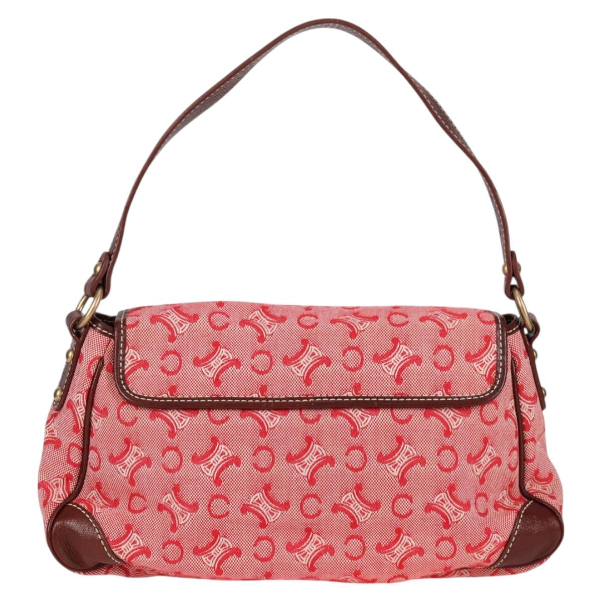 Celine Macadam Canvas Shoulder Bag Red