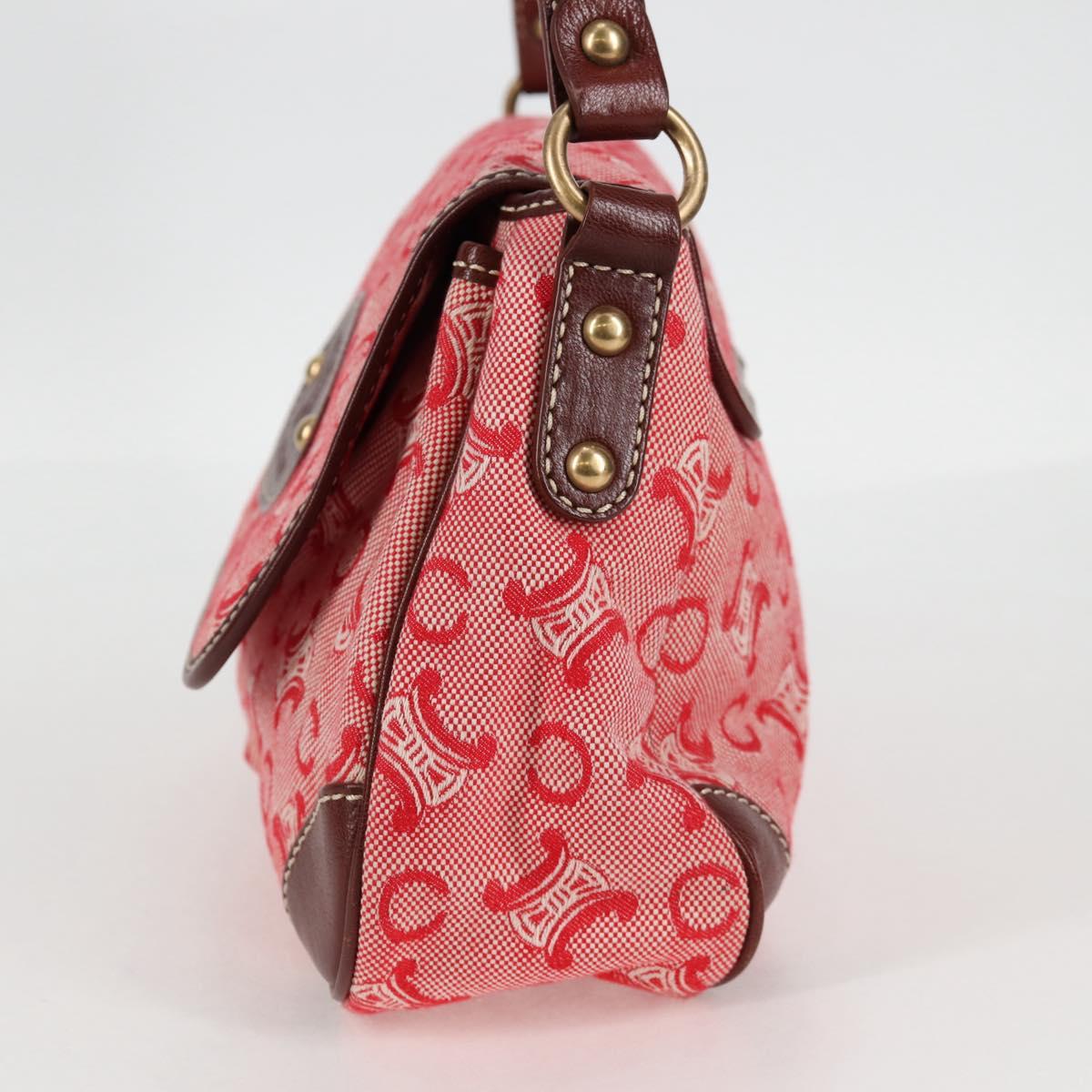 Celine Macadam Canvas Shoulder Bag Red