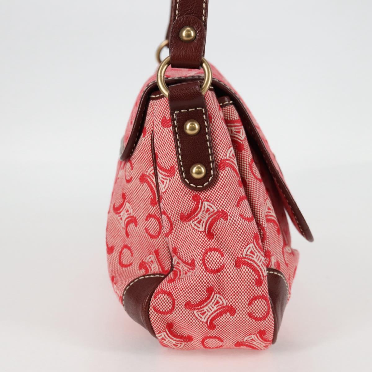 Celine Macadam Canvas Shoulder Bag Red