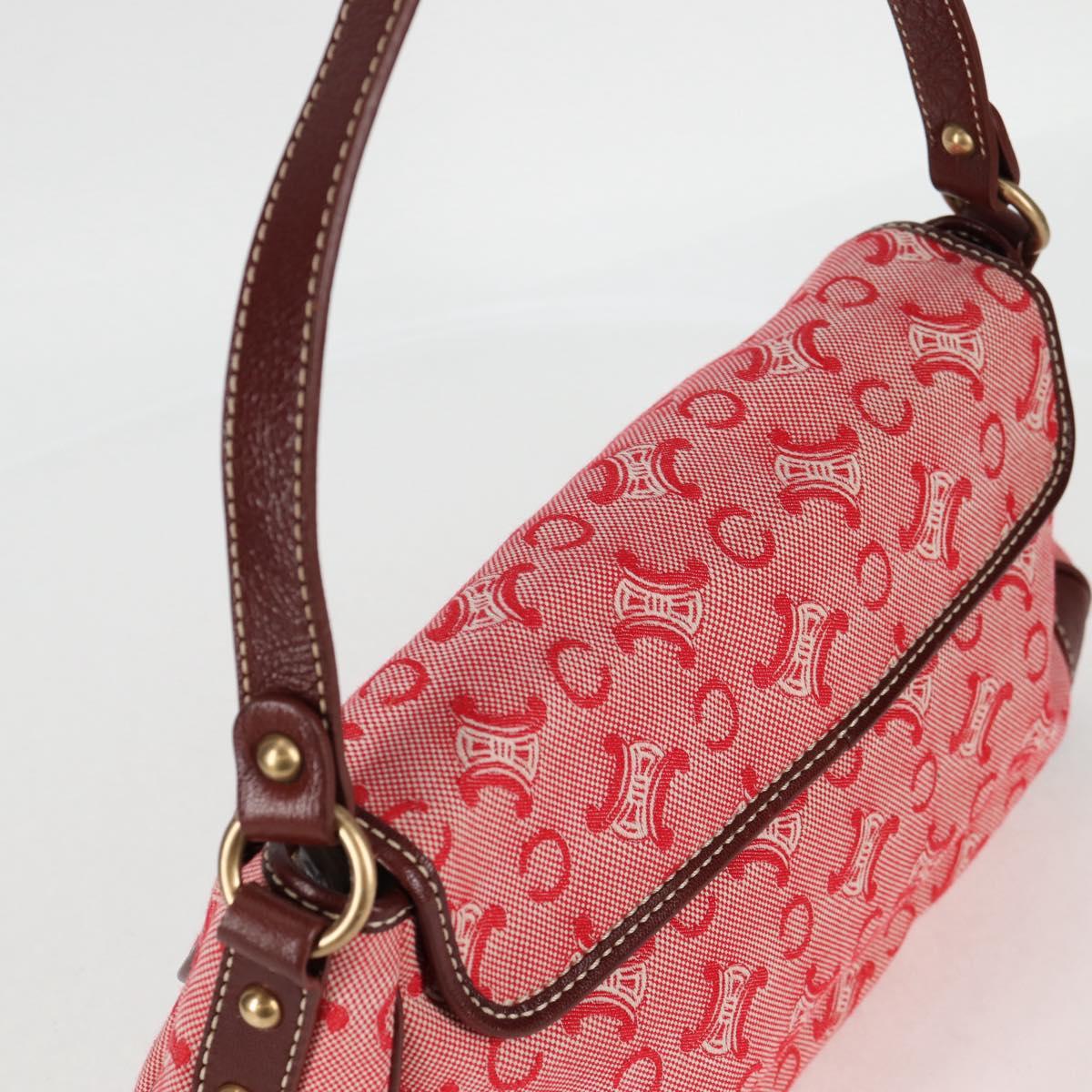 Celine Macadam Canvas Shoulder Bag Red