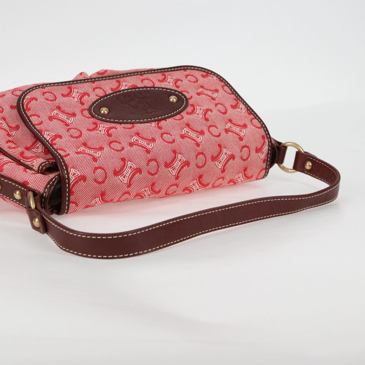 Celine Macadam Canvas Shoulder Bag Red