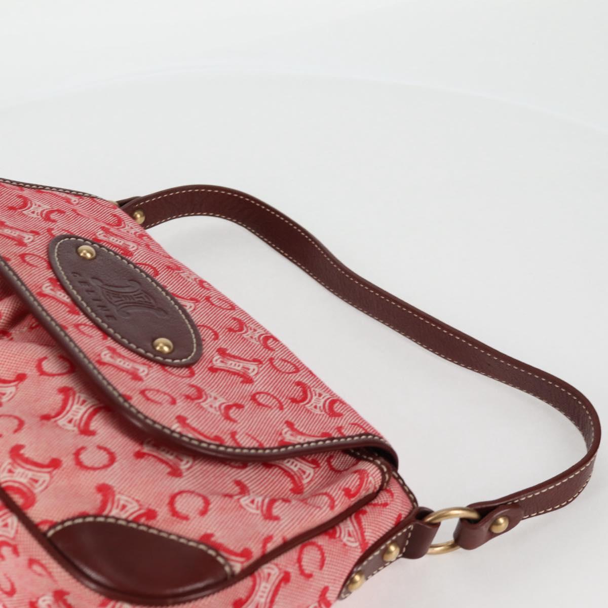Celine Macadam Canvas Shoulder Bag Red
