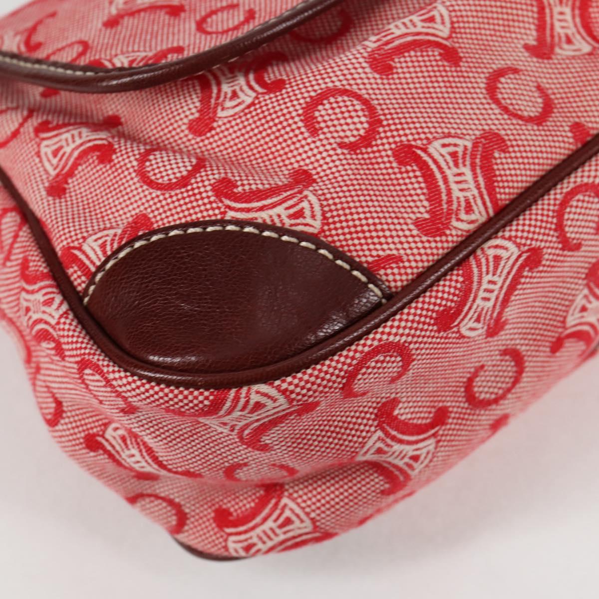Celine Macadam Canvas Shoulder Bag Red