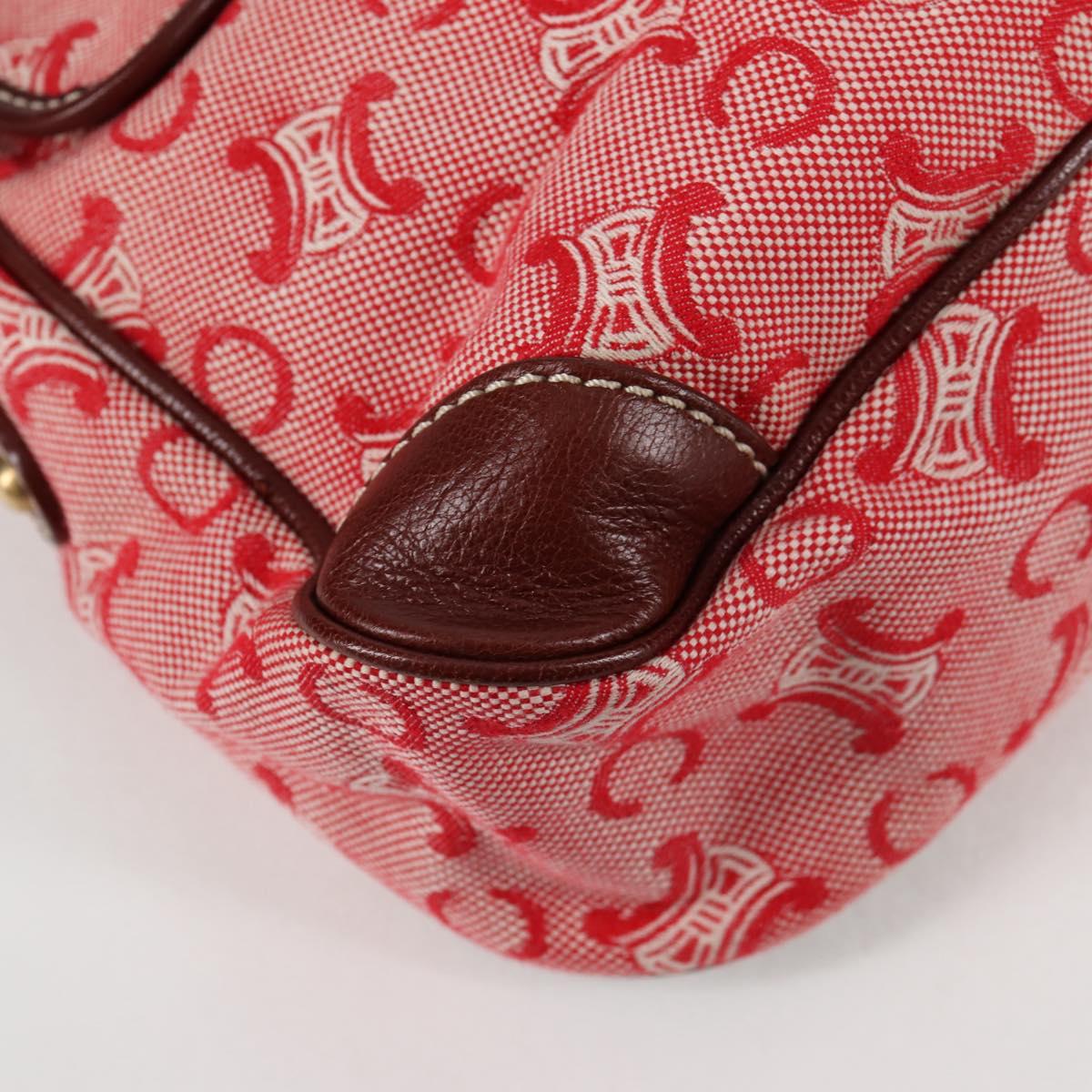 Celine Macadam Canvas Shoulder Bag Red