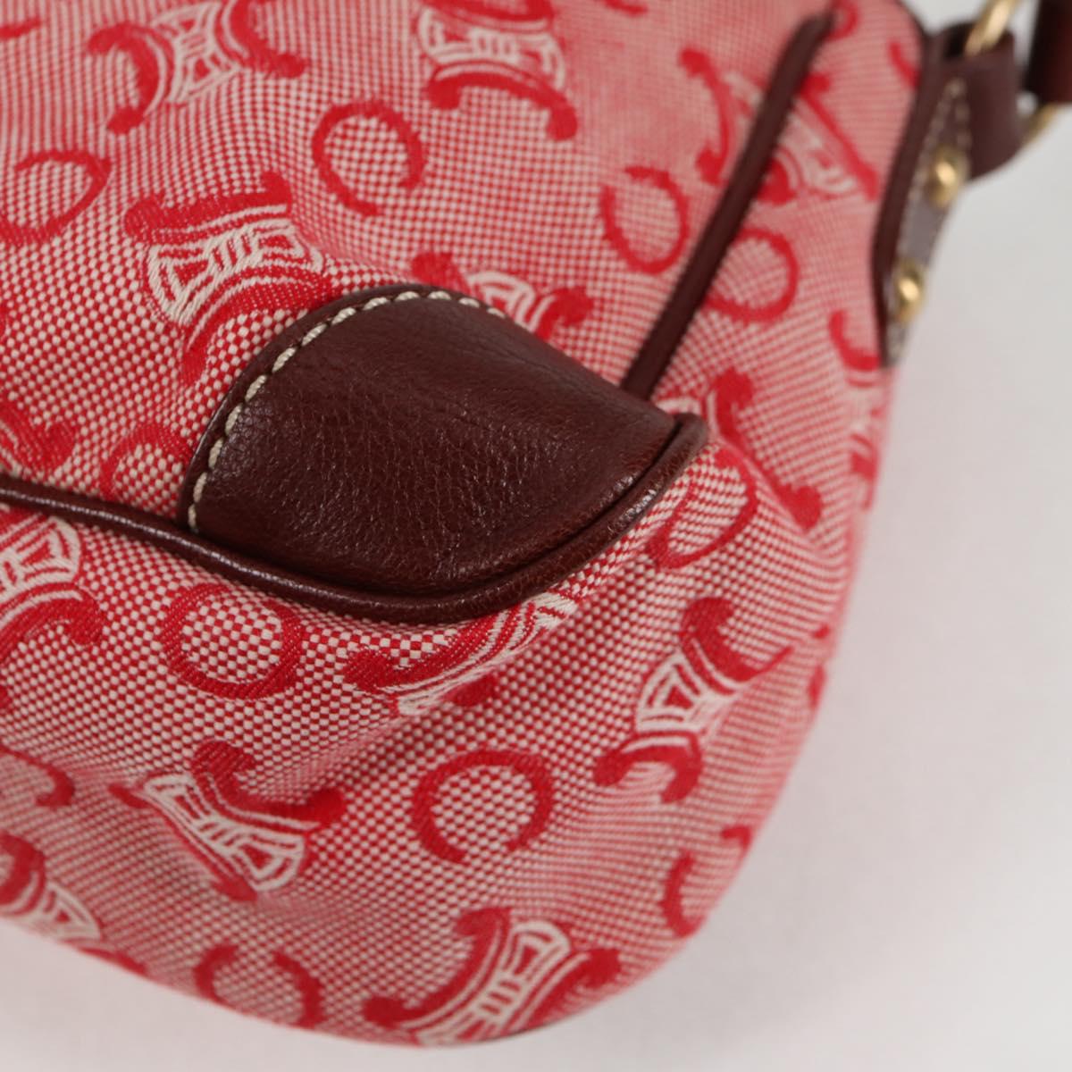 Celine Macadam Canvas Shoulder Bag Red