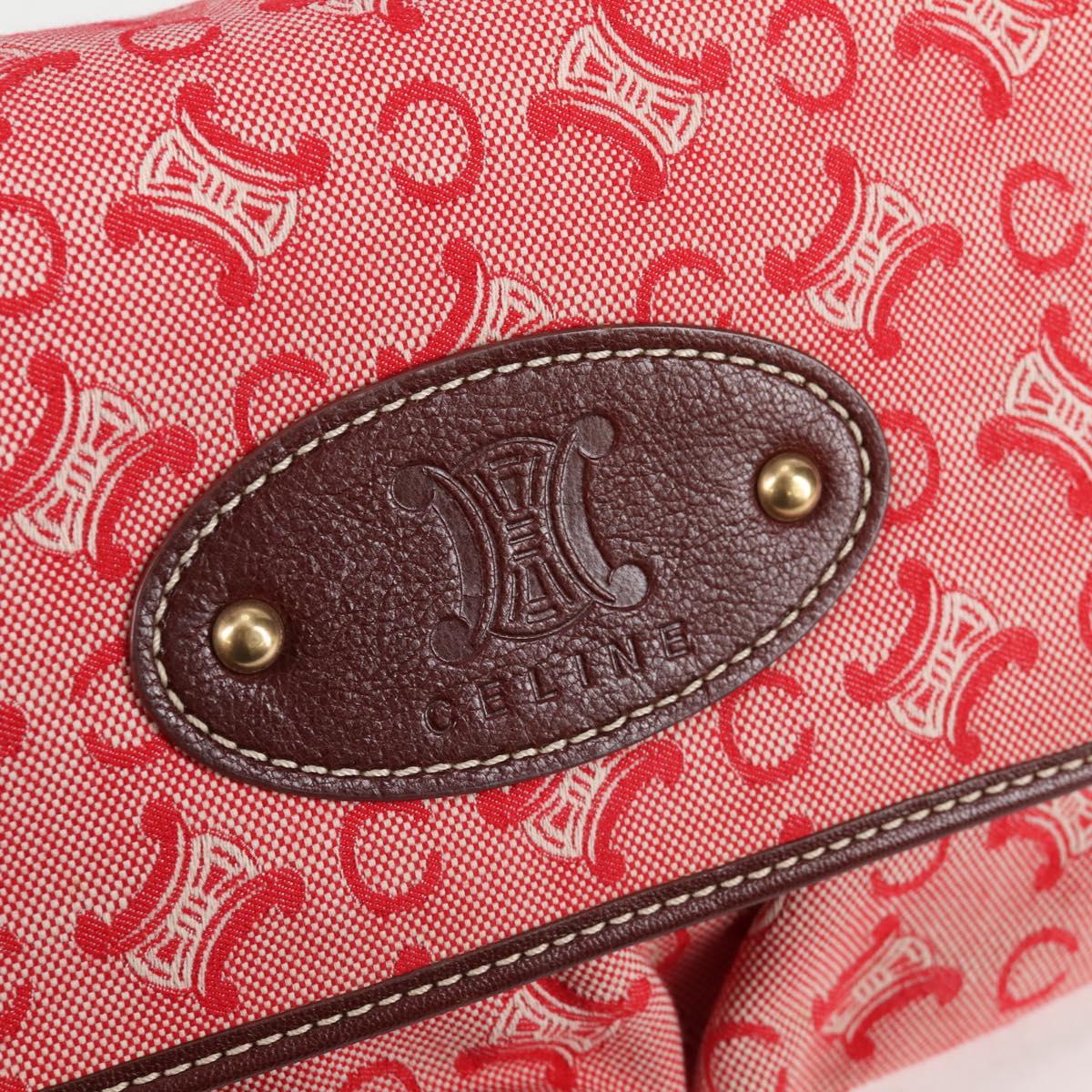 Celine Macadam Canvas Shoulder Bag Red