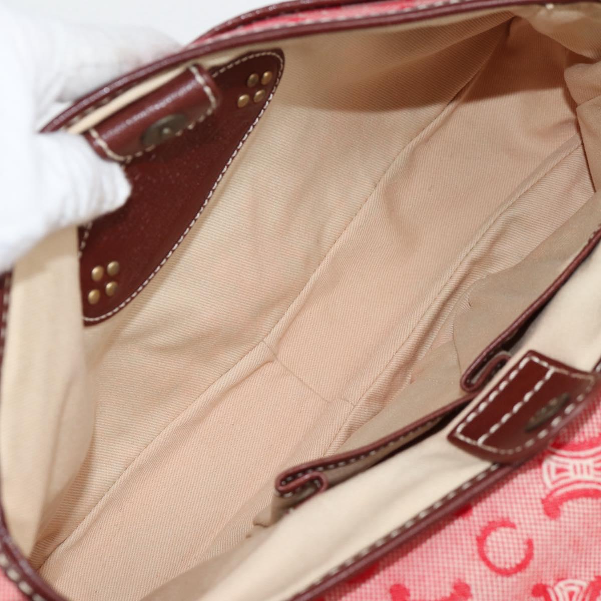 Celine Macadam Canvas Shoulder Bag Red