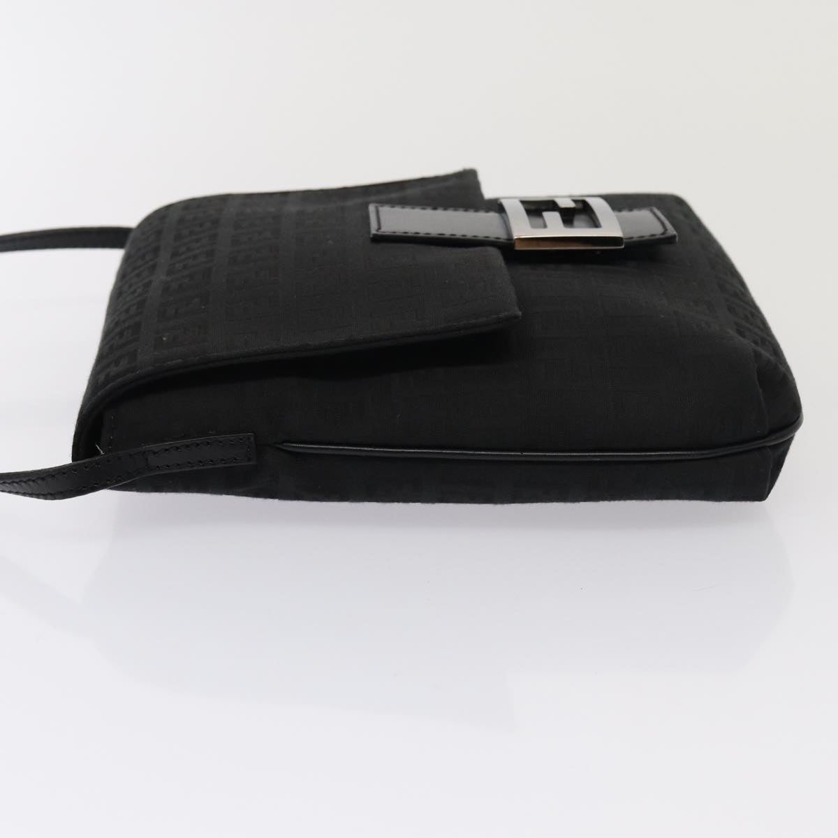 Fendi Zucchino Canvas Crossbody Bag Black