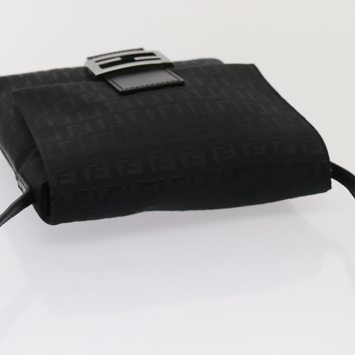 Fendi Zucchino Canvas Crossbody Bag Black