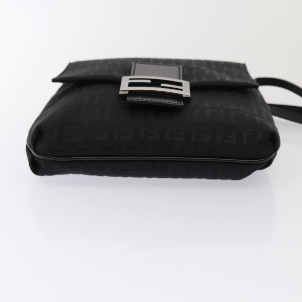 Fendi Zucchino Canvas Crossbody Bag Black