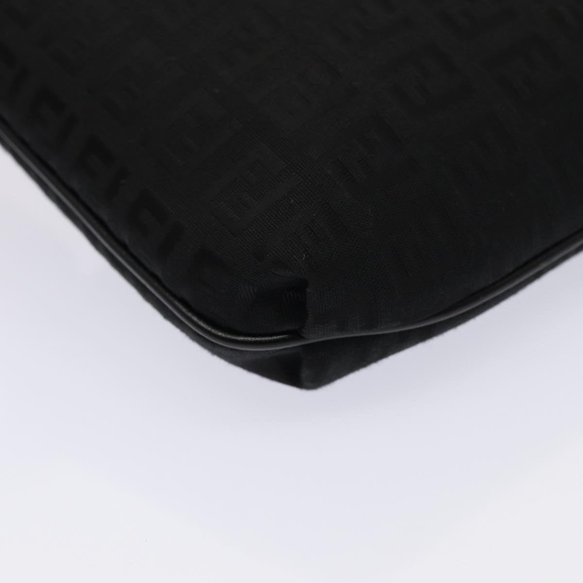 Fendi Zucchino Canvas Crossbody Bag Black