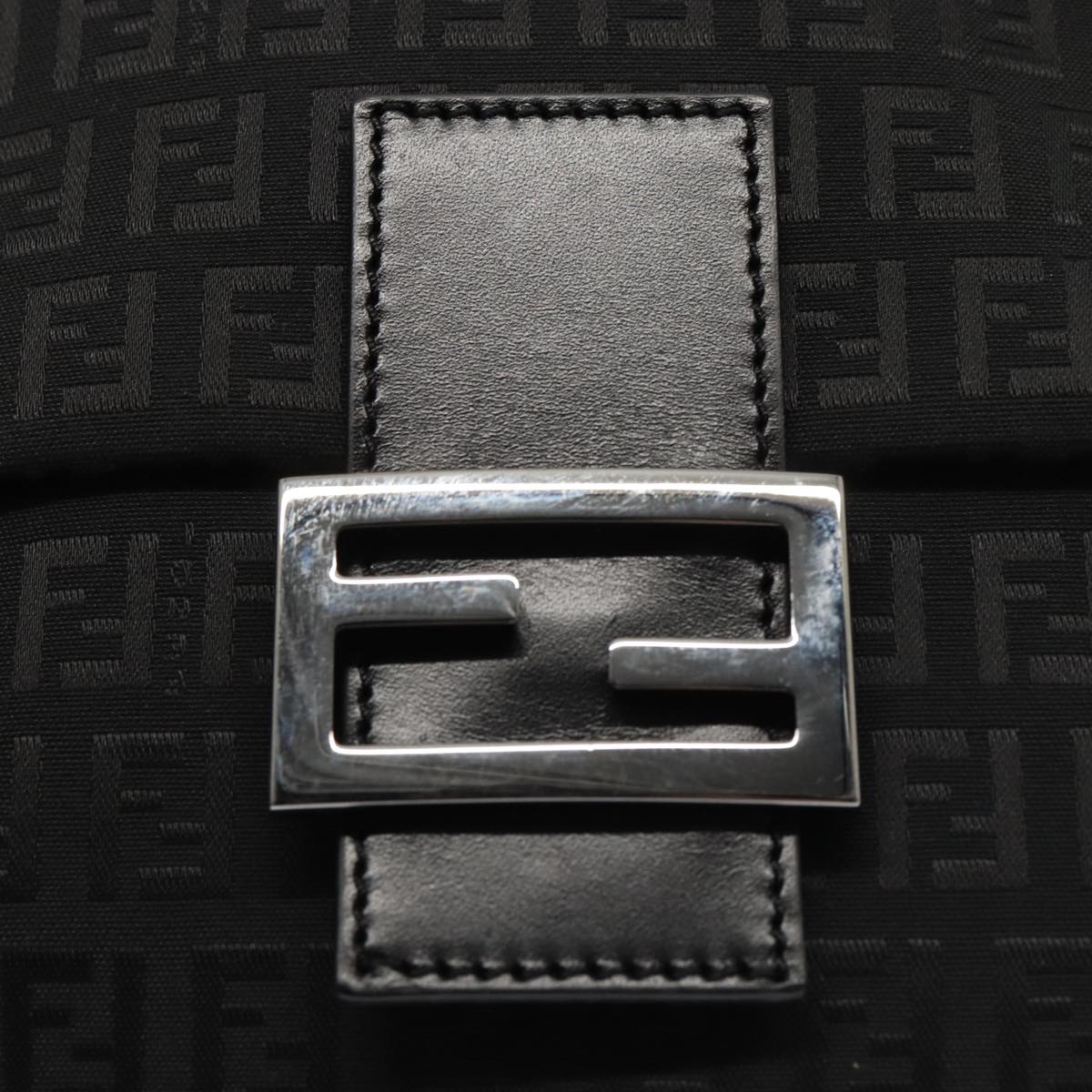 Fendi Zucchino Canvas Crossbody Bag Black
