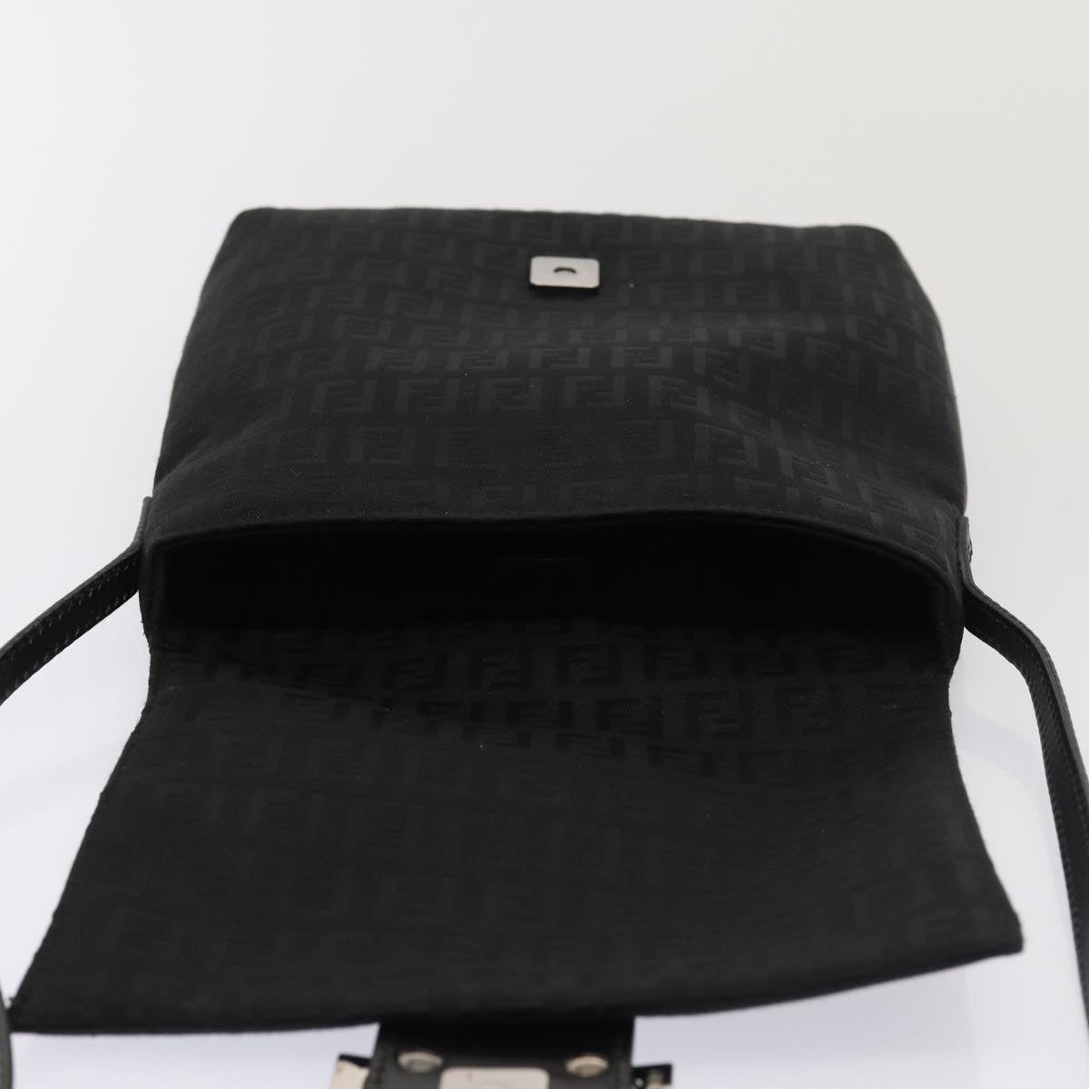 Fendi Zucchino Canvas Crossbody Bag Black