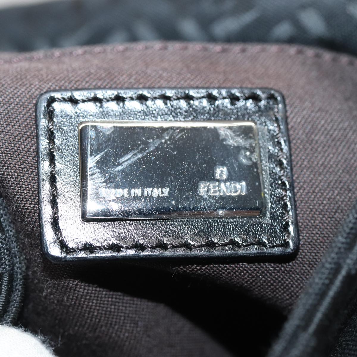 Fendi Zucchino Canvas Crossbody Bag Black
