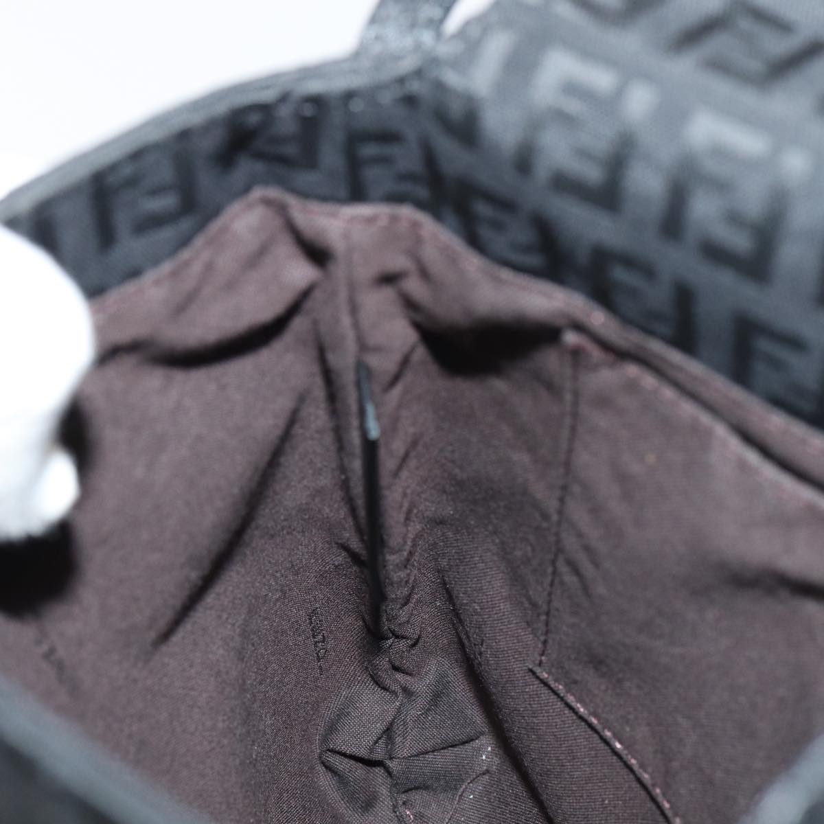 Fendi Zucchino Canvas Crossbody Bag Black