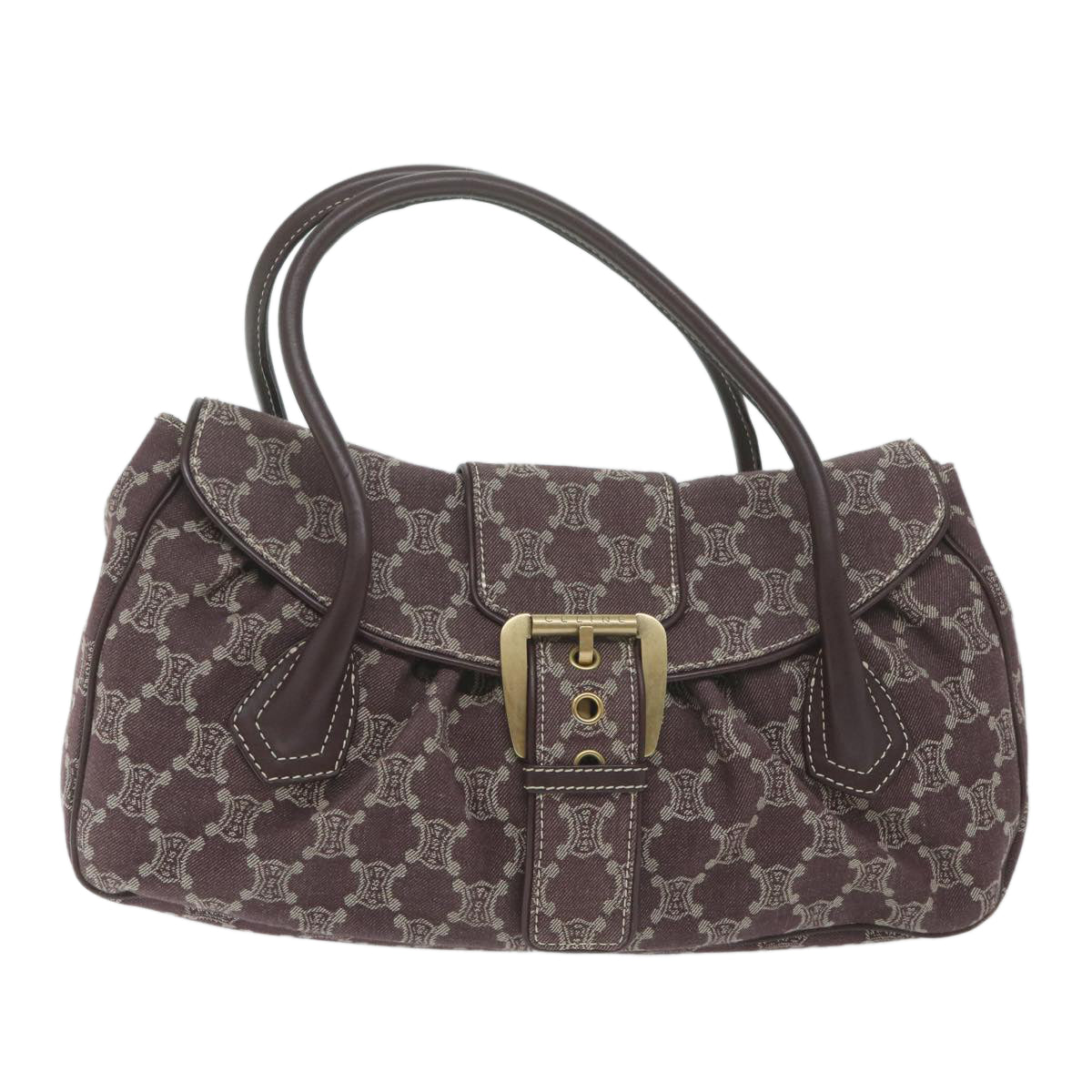Celine Paris Macadam Canvas Hand Bag Brown