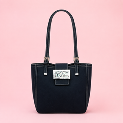 Fendi Navy Canvas Mamma Mini Handbag