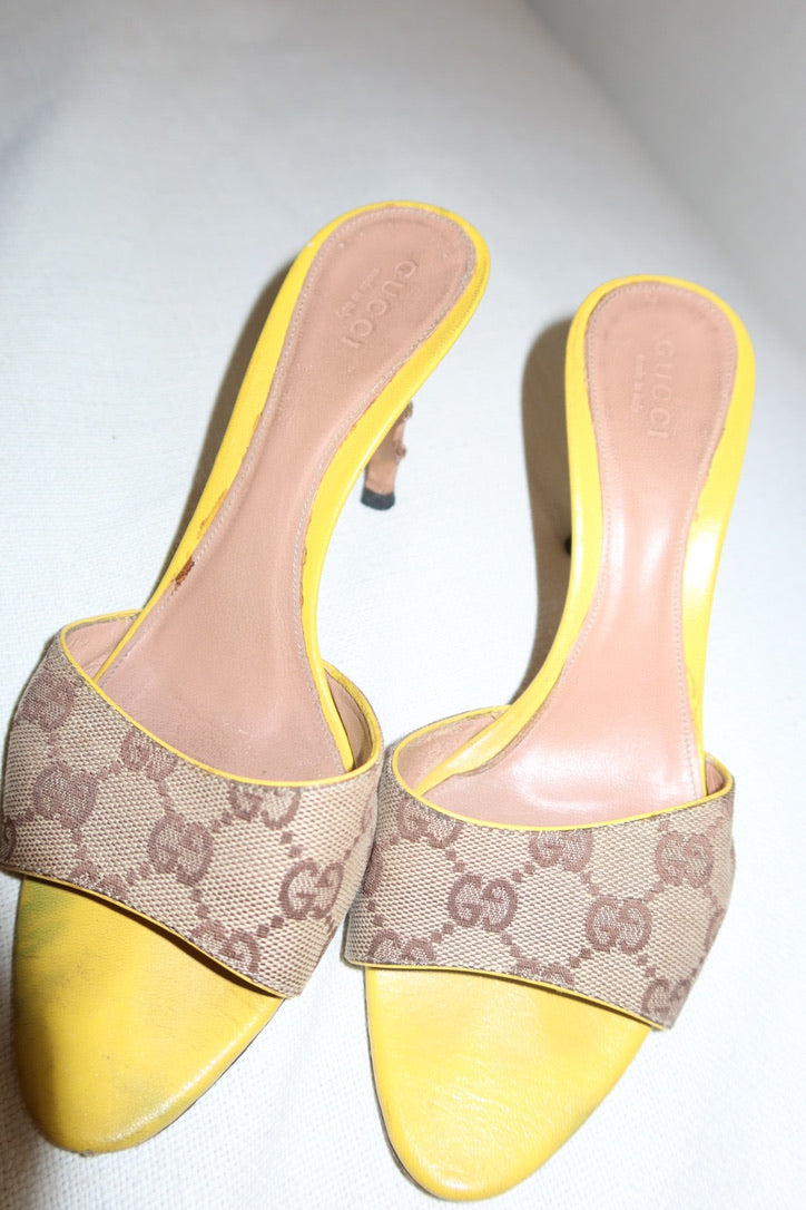 Yellow Gucci Heels