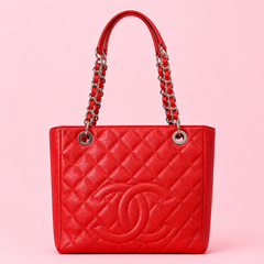 Chanel Grand Shopping Tote Red Caviar Leather