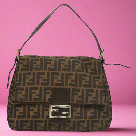 Fendi Zucca Canvas Mamma Baguette