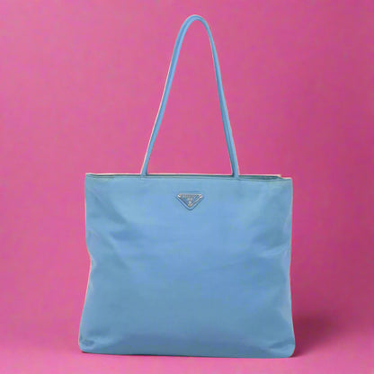 Prada Tote Bag Nylon Blue
