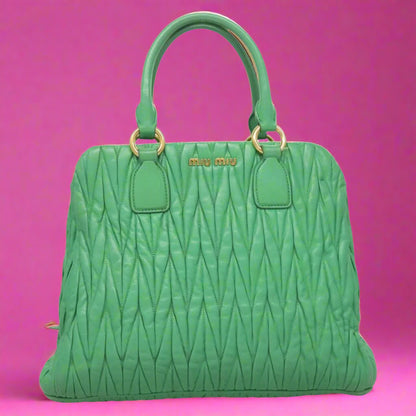 Miu Miu Matelasse Green
