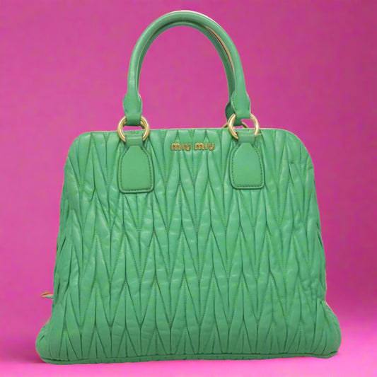 Miu Miu Matelasse Green