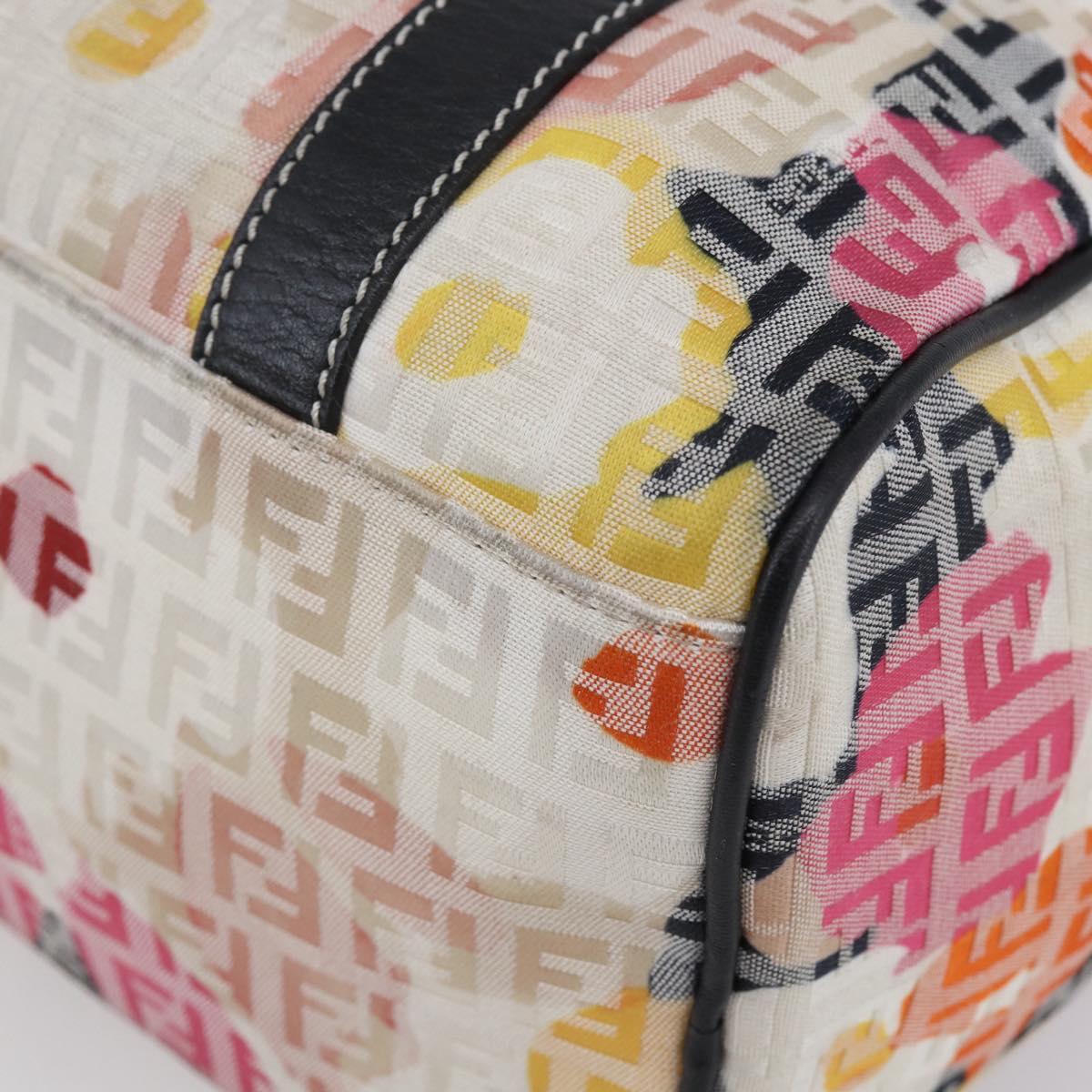 Fendi Floral Zucca Canvas Mini Boston Bag
